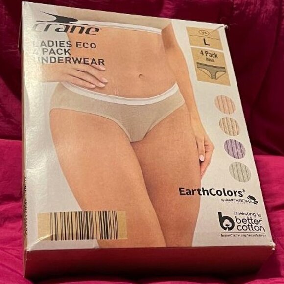 BRAND NEW ~ CRANE ~ 4 PACK ~ LADIES ECO BIKINI UNDERWEAR UNDIES ~ SIZE L / LARGE - Picture 6 of 16